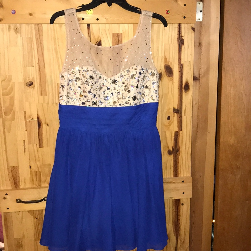 Beautiful blue and cream dress